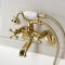 Kingston Brass KS266SB Vintage 6" Adjustable Wall-Mount Clawfoot Tub Faucet, Brushed Brass