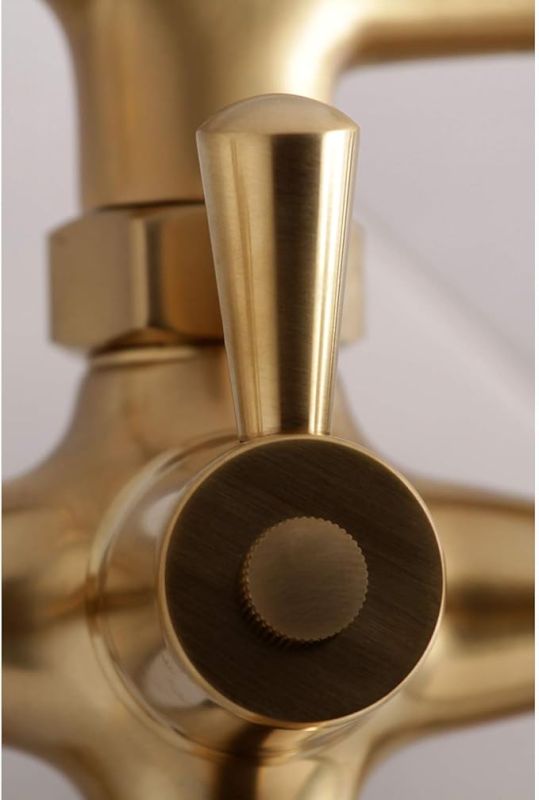 Kingston Brass KS266SB Vintage 6" Adjustable Wall-Mount Clawfoot Tub Faucet, Brushed Brass